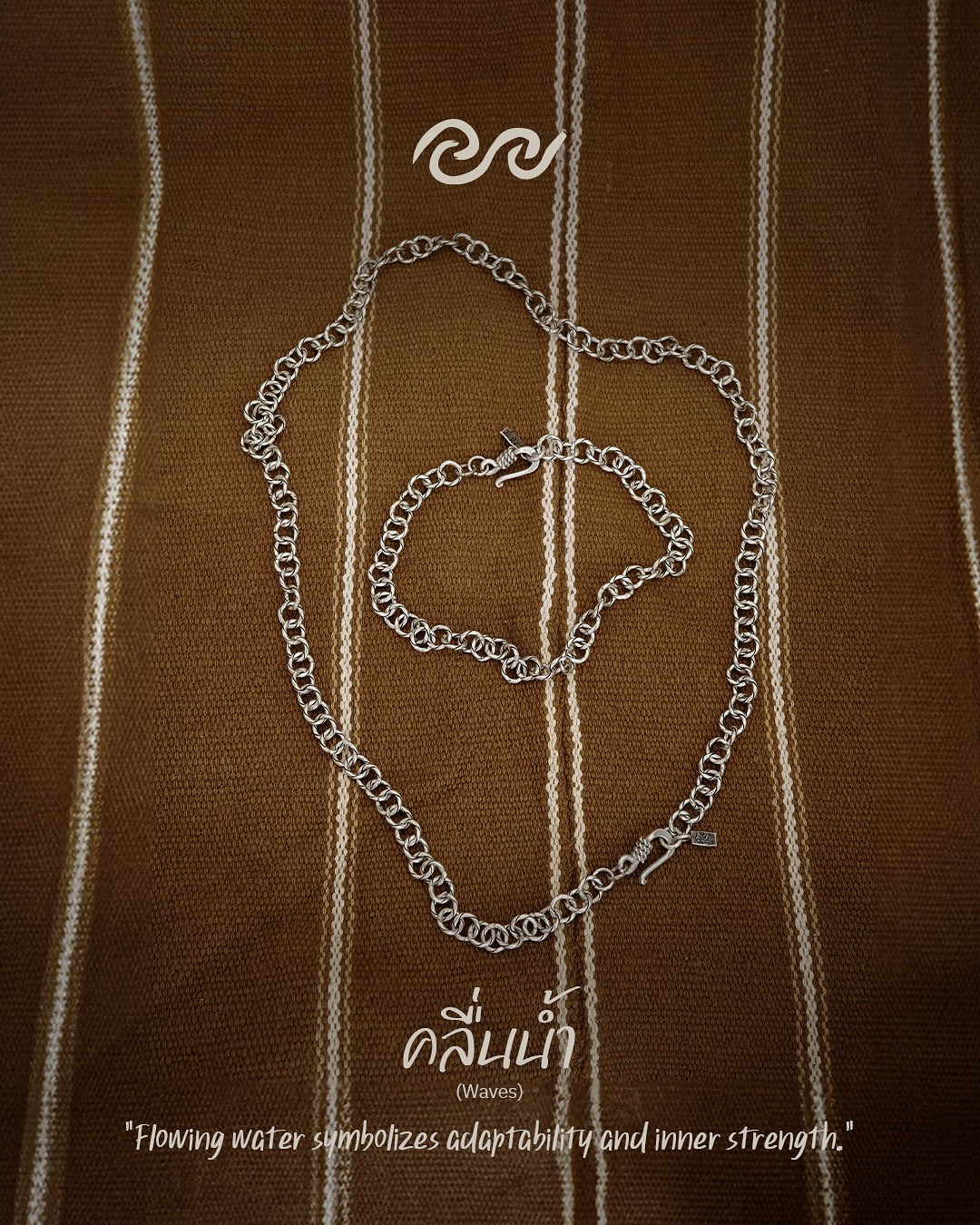 Karen Hill Tribe Silver Work , handcrafted in Thailand by Taki . WAVE pattern. Sold in Hong Kong by certified.fingers.