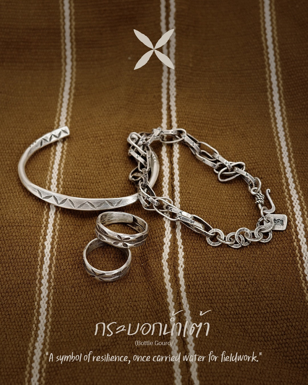 Karen Hill Tribe Silver Work , handcrafted in Thailand by Taki . Bottle Gourd pattern. Sold in Hong Kong by certified.fingers. 香港選物手工銀飾