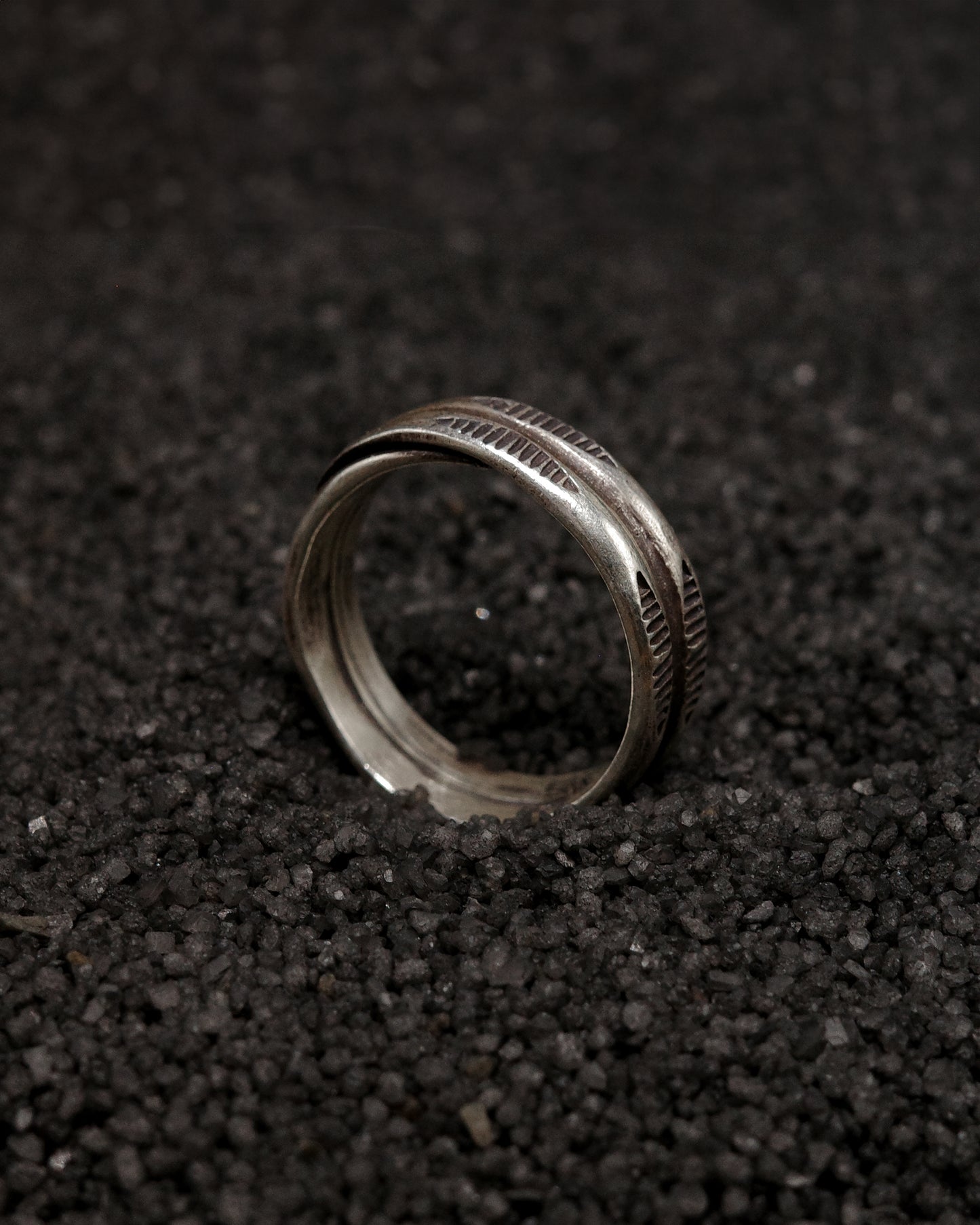 Karen Hill Tribe Silver Work , Ring handcrafted in Thailand by Taki . Bottle Gourd pattern. Sold in Hong Kong by certified.fingers.