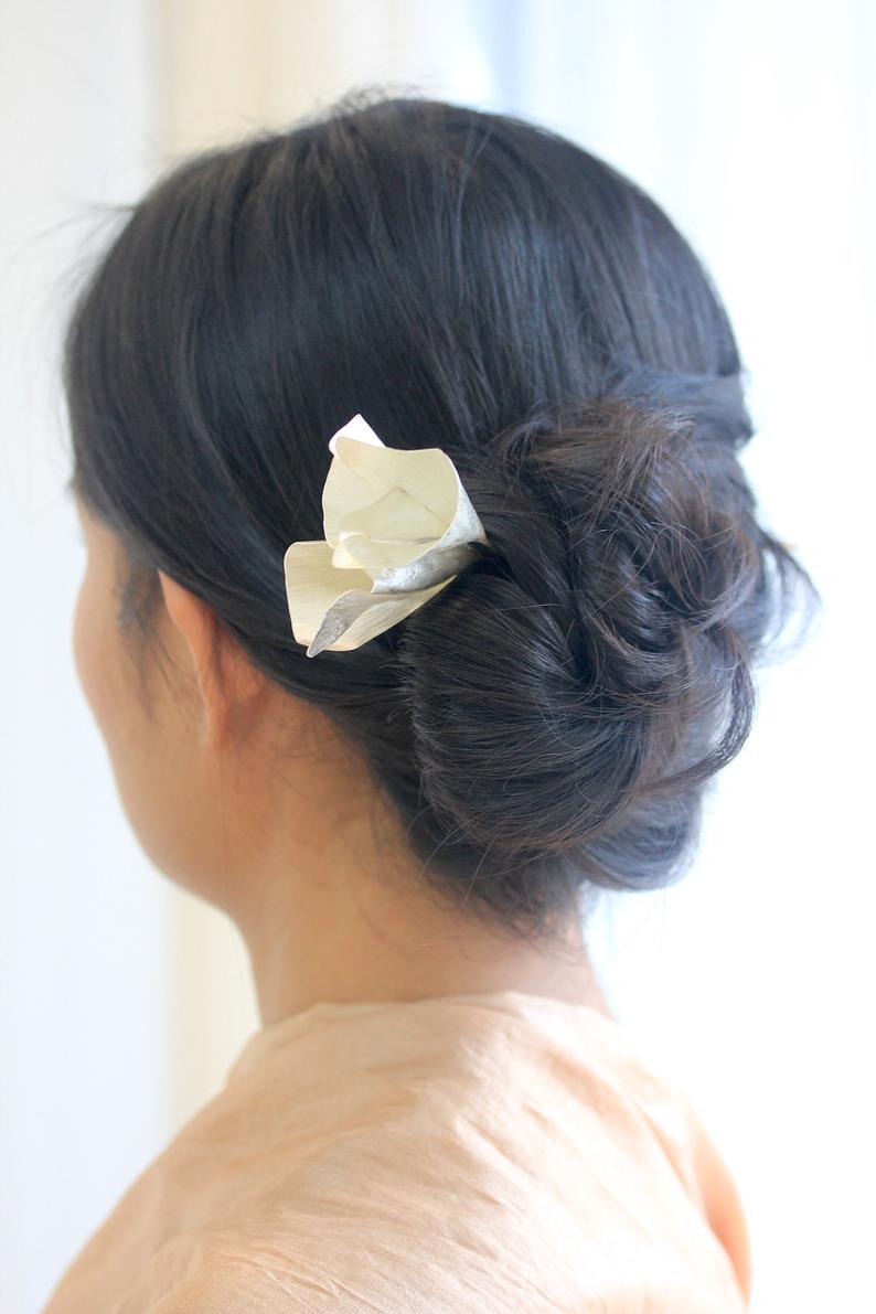 Flower Bud Hair Pin | Stories of Silver