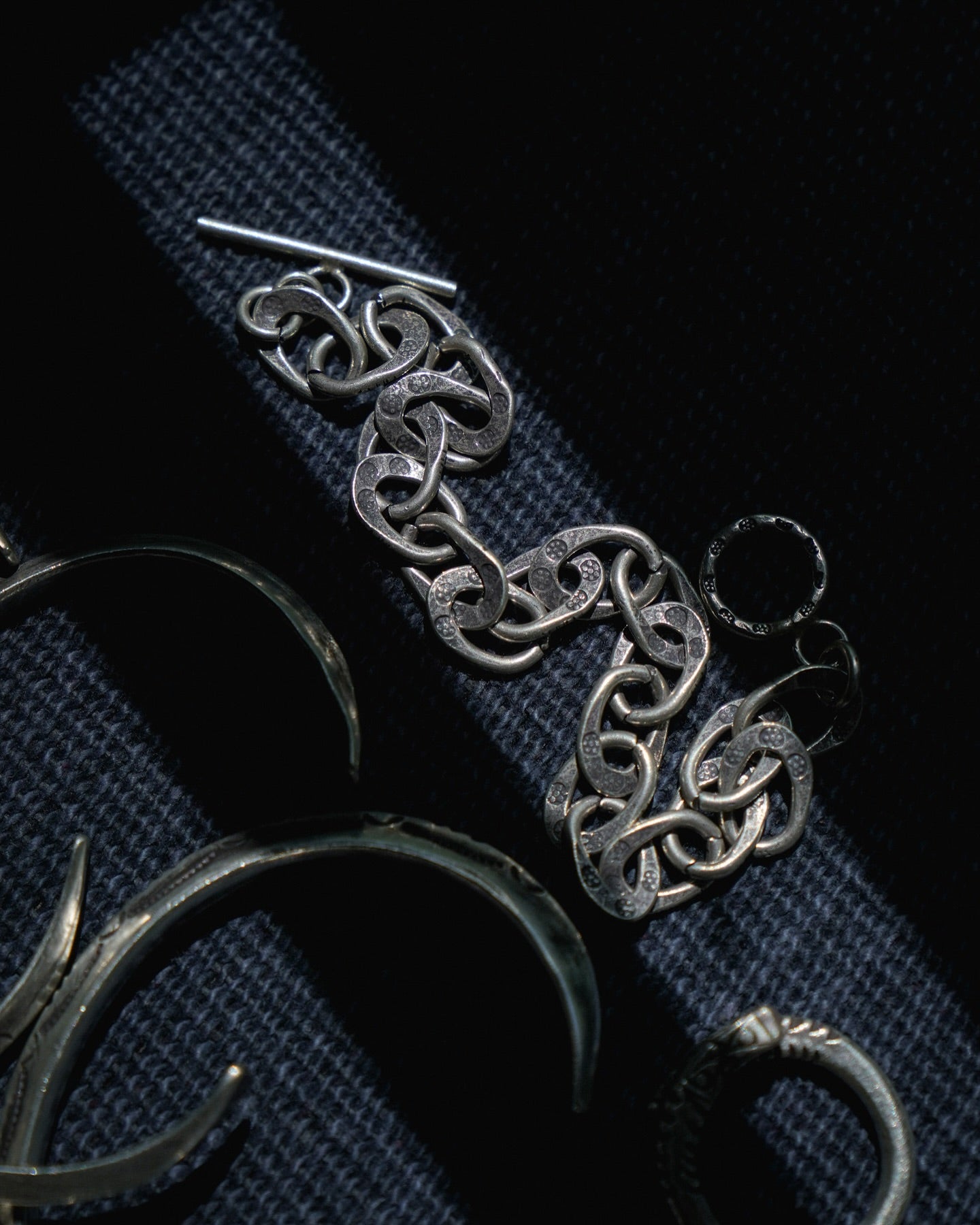 Karen Hill Tribe Silver Work , Bracelet handcrafted in Thailand by Taki . Hammered PHOD DUANG pattern. Sold in Hong Kong by certified.fingers.