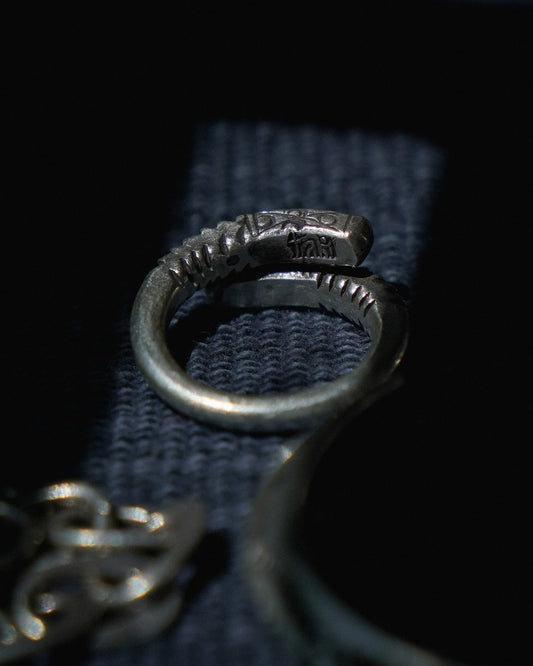 Karen Hill Tribe Silver Work , Ring handcrafted in Thailand by Taki . Spider pattern. Sold in Hong Kong by certified.fingers.