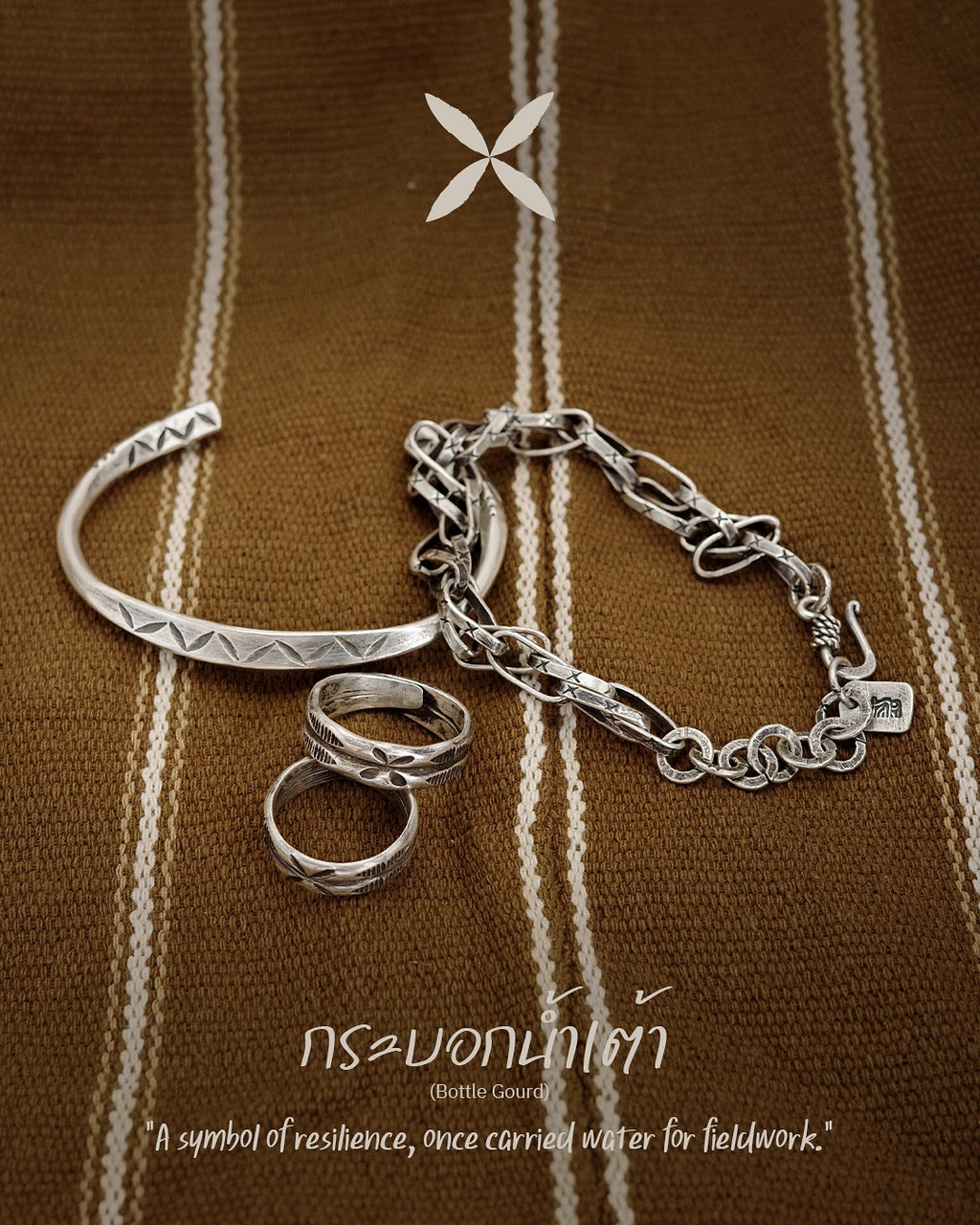 Karen Hill Tribe Silver Work , handcrafted in Thailand by Taki . Bottle Gourd pattern. Sold in Hong Kong by certified.fingers. 香港選物手工銀飾