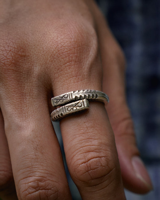 Karen Hill Tribe Silver Work , Ring handcrafted in Thailand by Taki . Spider pattern. Sold in Hong Kong by certified.fingers.