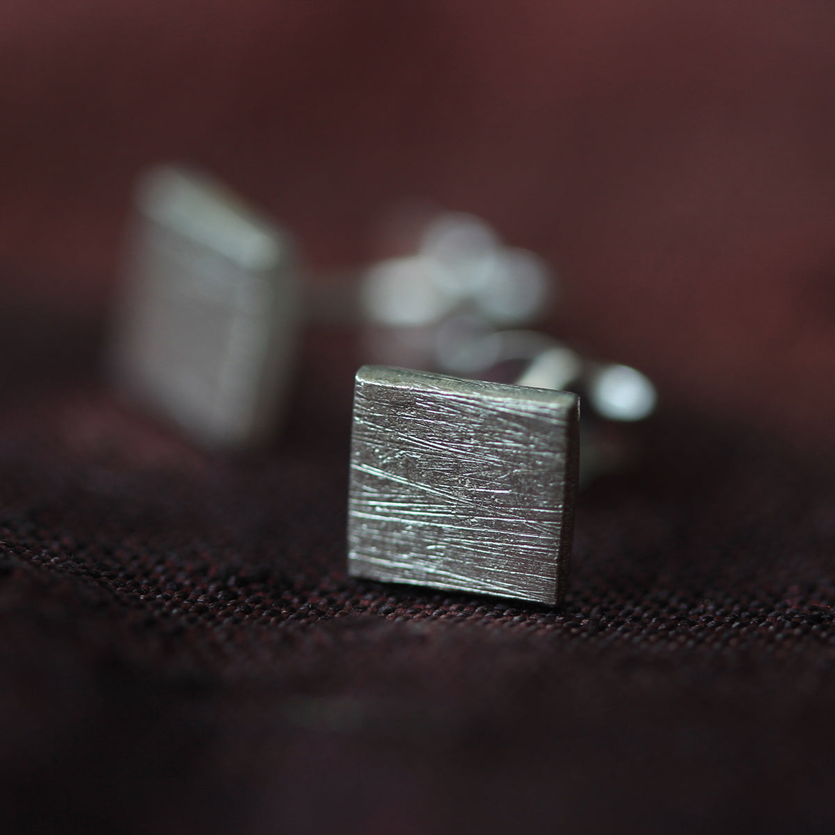 Tile Square Studs | Stories of Silver