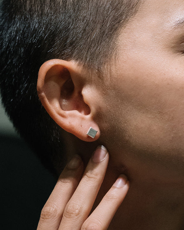 Tile Square Studs | Stories of Silver