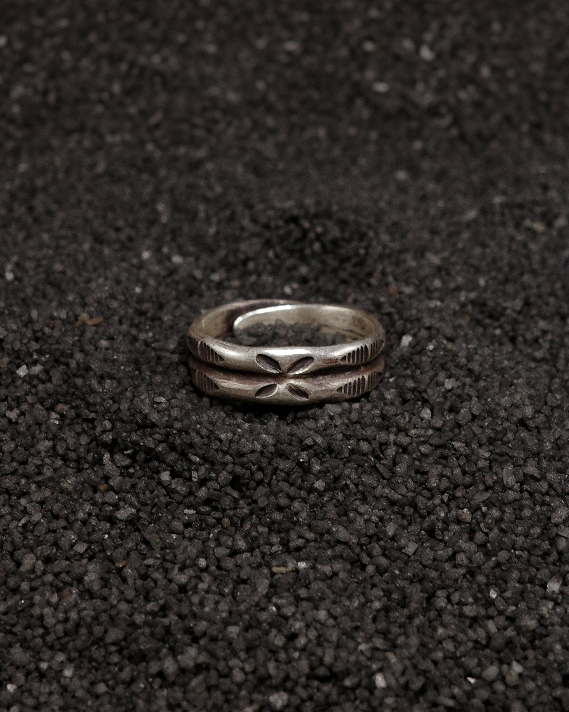 Karen Hill Tribe Silver Work , Ring handcrafted in Thailand by Taki . Bottle Gourd pattern. Sold in Hong Kong by certified.fingers. 香港選物手工銀飾