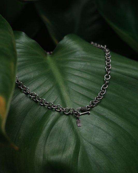 Karen Hill Tribe Silver Work , Necklace handcrafted in Thailand by Taki . WAVE pattern. Sold in Hong Kong by certified.fingers.