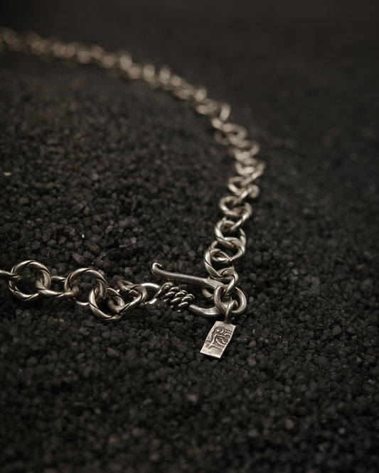 Karen Hill Tribe Silver Work , Necklace handcrafted in Thailand by Taki . WAVE pattern. Sold in Hong Kong by certified.fingers.