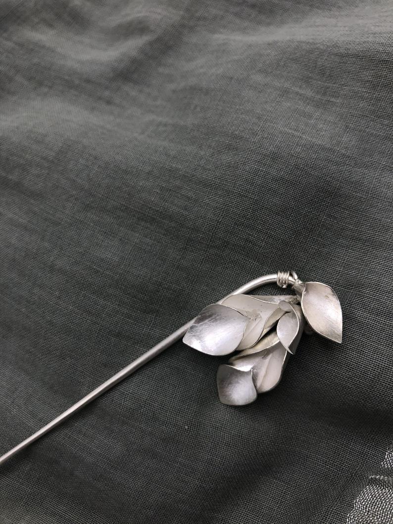 Carla Lily Hair Pin | Stories of Silver