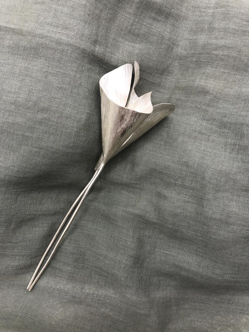 Flower Bud Hair Pin | Stories of Silver